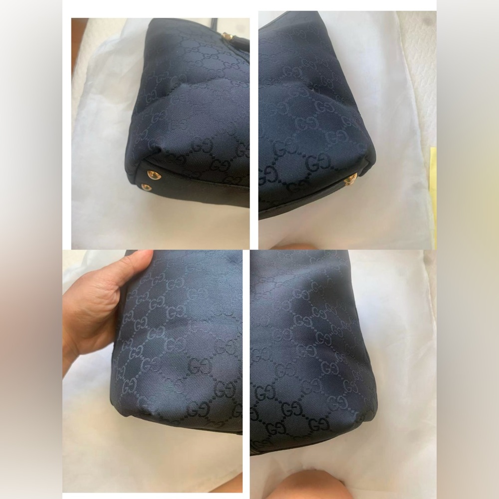 GUCCI GG Canvas Tote Bag Black Large Shopper Authentic Italy - Picture 9 of 16